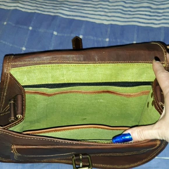 NEW Handmade World Natural Brown Leather Satchel - Picture 4 of 12